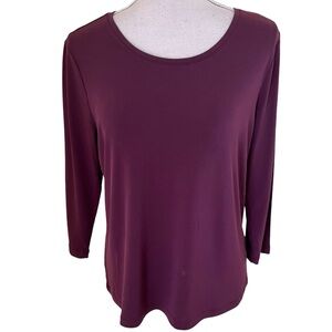 Chico's Burgundy Jersey Knit Scoop Neck Tee 1(8)